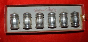 National Sterling Set of Six Individual Sterling Salt and Pepper Shakers - Picture 1 of 2
