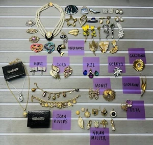 Lot Of 54 VTG Estate Jewelry Nolan Miller Joan Rivers Monet KJL Giovanni +More! - Picture 1 of 21