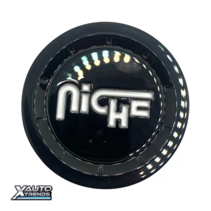 Niche Billet Wheel Center Cap Gloss Black w/Silver Logo 1005-22-05GBS - Picture 1 of 1