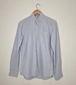Larsson & Co Stockholm Shirt Mens Small White Blue Striped Long Sleeve Cotton - Picture 1 of 12