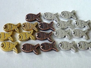 20 Fische Metallperlen Fischperlen 12mm gold kupfer silber  2273 - Bild 1 von 11