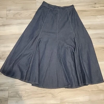 Винтажная женская юбка Sears 12 Bue линия джинсовая ткань джинсы сделано в США - Изображение 1 из 4