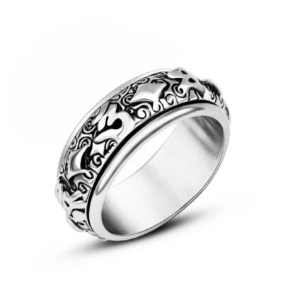 Anillo punk de acero inoxidable 316L Steam Ram para hombre gótico calavera aro hombre anillo banda Foto 1 de 2