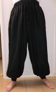 Black Boho Hippie Harem Pants - Magical Aladdan Style Pants - One Size - Picture 1 of 3