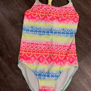 Girls Swimsuit Fun Colors Size 16 - Picture 1 of 4