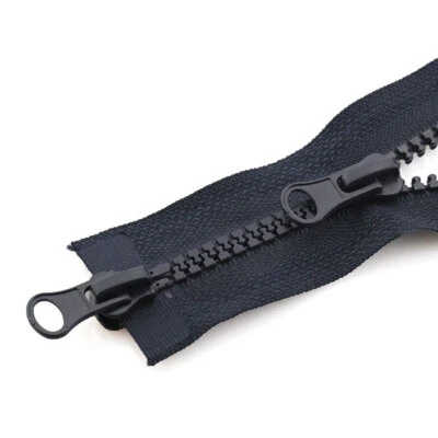 Open Ended Double Slider Zip Clothing Resin Zipper Chunky Long DIY Sewing Tools - Image 1 of 4