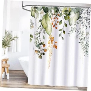 Eucalyptus Shower Curtains for Bathroom Watercolor Natural Plant Flower Green - Picture 1 of 6