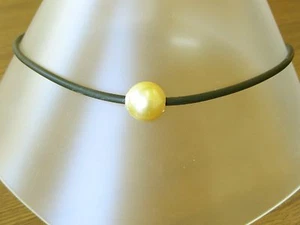 15.1mm!! GOLD AUSTRALIAN SOUTH SEA PEARL NECKLACE SLIDER +APPRAISAL AVAILABLE - Picture 1 of 1