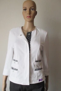 Bazer in weiß, schwarz abgesetzt, geknöpft, Größe 42 - Bild 1 von 9