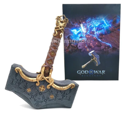 God of War Thor's Hammer Cosplay Prop Ragnarok Mjolnir Hammer 35CM Statue Boxed - Image 1 of 4