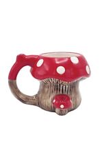 Premium Wake and Bake Mushroom Ceramic Mug Dry Pipe Mug Coffee Cup Smoking Pipe