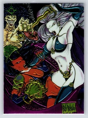 1997 Lady Death Chromium Card Set IV, #3 of 8, Evil Ernie Lady Death & Purgatori - Image 1 of 2