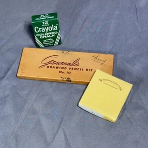 Vintage Art Supplies Chalk Crayola Charcoal Pencils Artist Drawing Sketching - Picture 1 of 1