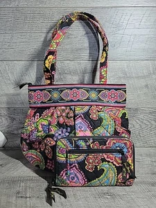 Vera Bradley Zippered Purse & Wallet Symphony in Hue Retired Tote Bag - Picture 1 of 12