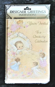 8pk A Christening Celebration Party Invitation Cards Designer Greetings NIP - Picture 1 of 1