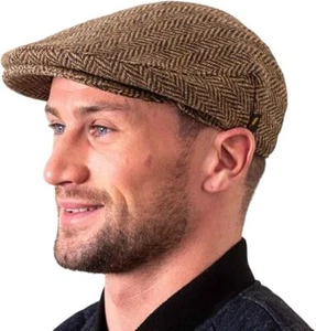 Authentic Tweed Flat Cap 100% Irish Wool Handmade Ireland Men Casquette - Picture 1 of 6
