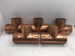 EPC 2-1/2" Copper Tee CxCxC Sweat Plumbing Fitting *Lot of (5)* - Picture 1 of 3