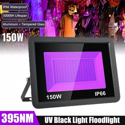 395NM UV LED Schwarzlicht Strahler Fluter Wasserdicht Scheinwerfer Partylicht DE - Bild 1 von 4