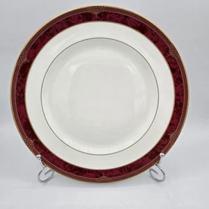 BORDEAUX by Spode Fine Bone China 10.5" Inch Dinner Plate Red Rim Gold Accents - Picture 1 of 5