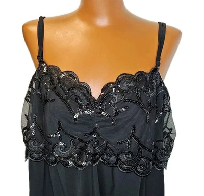 Top Camisola Lane Bryant Malla Lentejuelas Talla 3X 22/24W Negro Año Nuevo Fiesta  Foto 1 de 4