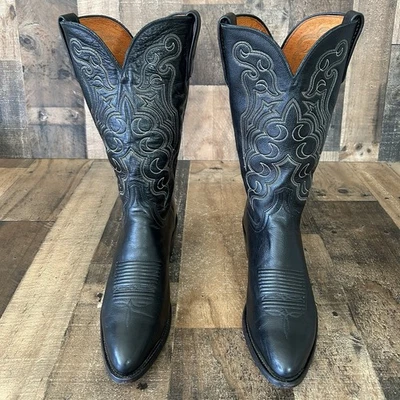 Lucchese 1883 Black N1613J4 Western Cowboy Boots Mens 9 D - Photo 1/4