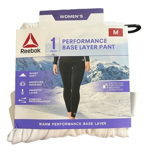 Pantalones/Leggings Reebok/Mujer M (29-31) Performance Capa Base/Blanco NUEVO - Imagen 1 de 3