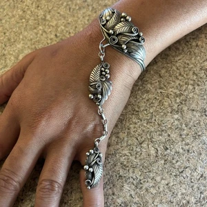 Brazalete/anillo JTSO Navajo de plata esterlina esclavo talla 5, 24 g - Imagen 1 de 13
