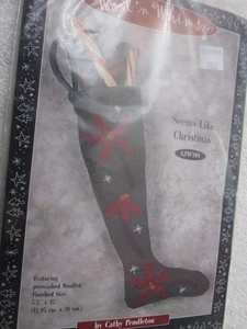 Kit applique di lana per calze di Natale Seems Like #IJW101 (2001, Wool 'n Whimsy) - Foto 1 di 2