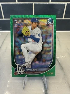 Bowman Chrome Roki Sasaki 2025/99 RC refractor de onda verde 🔥🔥 atractivo visual - Imagen 1 de 2