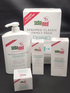 SebaMed Classic Family Pack Body Wash Lotion Face Cream Nail Balm Sensitive Skin - Picture 1 of 8
