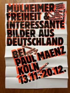 Plakat Poster MÜHLHEIMER FREIHEIT Oehlen, Dahn, Galerie Paul Meanz, Köln 1980 - Bild 1 von 3