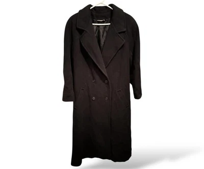 Vintage Together Black Wool Womens Trench Coat Size 10 Made In USA - Image 1 of 4