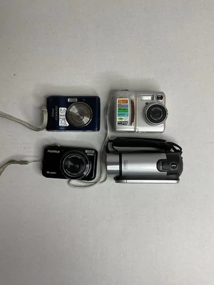 Lote de 4 cámaras digitales Canon FS300 Nikon Coolpix L18 E775 Fujifilm JX310 COMO ESTÁN Foto 1 de 4