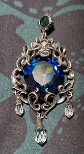 Alchemy Gothic Empress Eugenie's Blue Heart Diamond Necklace P531 - Picture 1 of 3