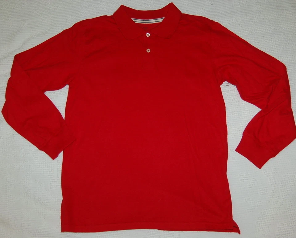 Boys Polo Shirt LONG SLEEVED Red 2X 18 - Image 1 of 1
