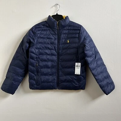 Nueva Chaqueta Polo Ralph Lauren Big Boys Reversible L Azul Marino Amarillo Foto 1 de 4