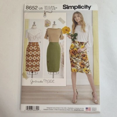 Simplicity Pattern 8652 Pencil Skirt 16 -24 NEW Uncut Gertrude Made Line Pattern - Image 1 of 4