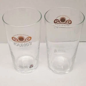 Juego de 2 vasos de cerveza Youngs Gold Label Pint - Imagen 1 de 1
