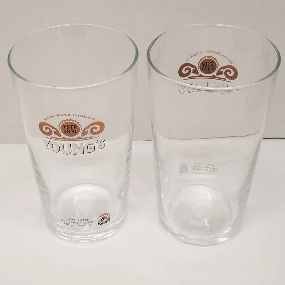 Juego de 2 vasos de cerveza Youngs Gold Label Foto 1 de 1