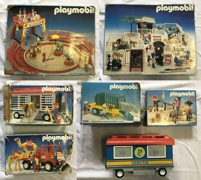 Vintage Playmobil Lot/Lotto 7 pieces/7 pezzi - RARO/RARE! Circus, Zoo Etc - Immagine 1 di 4