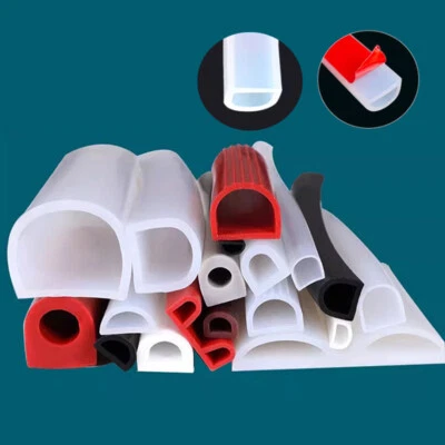 Fensterdichtung Türdichtung selbstklebend / Kein Kleber Silikon D Form Dichtband - Bild 1 von 4