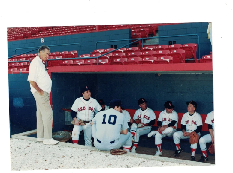 Ted Williams Boston Red Sox Original 1980's Fantasy Camp 3 1/2 x 5 Photo Hickey - Image 1 of 1