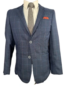 Chaqueta Blazer Abrigo Deportivo SAHARA CLUB BOYS Azul OVERCHECK SLIM FIT TALLA 18 - Imagen 1 de 10
