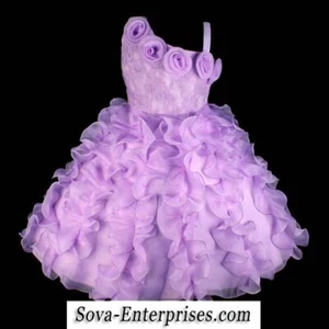 Purple Lace One Shoulder Flower Girl Party Dress, Size 7 - 24627 - Picture 1 of 4