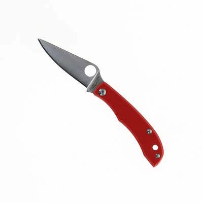 Spyderco Honeybee Folding Knife Red G10 Handle 12C27 Plain Edge C137GRDP