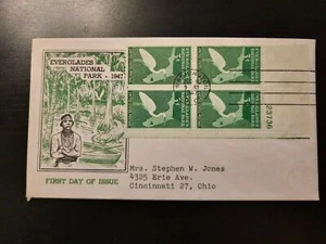 1947 FDC Everglades National Park Cachet Washington DC Cincinnati Ohio - Picture 1 of 2