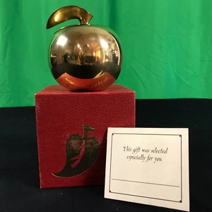 Messing Meister Lehrer Apfel Briefbeschwerer Trophäe Auszeichnung NEU mit Karte und Box - Bild 1 von 1