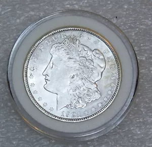 1921-S Morgan dollaro d'argento AU/BU lucentezza gelida brillante con cappuccio ermetico #F907 - Foto 1 di 4