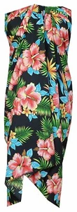 Sarong Allover Flower Leaf Beach Swimsuit Wrap Plus Size Cover up Pareo - Picture 1 of 15