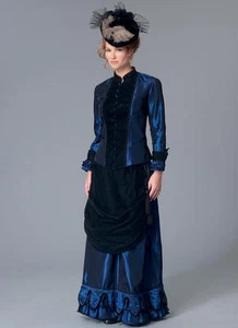 NEW OOP VICTORIAN STEAMPUNK DRESS GOWN BONED TOP SKIRT PATTERN BUTTERICK B6305 - Picture 1 of 7